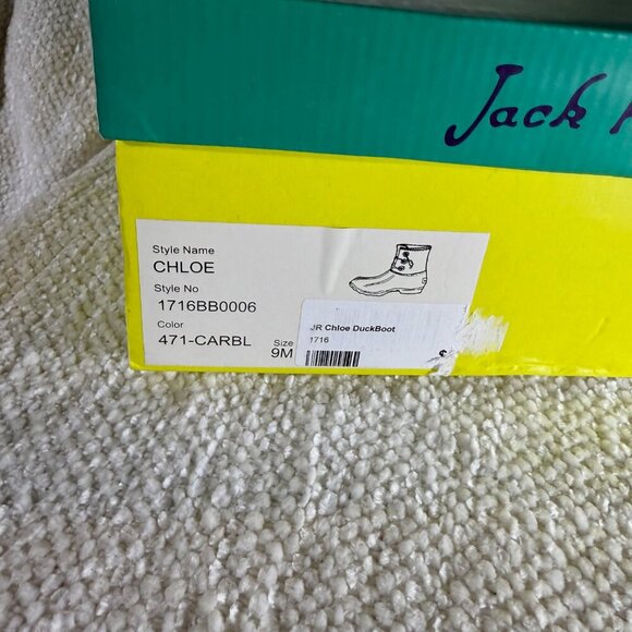 Jack Rogers Chloe Duck Boots 9M Caribbean Blue/Gold NIB Rare 2017 - Picture 3 of 7